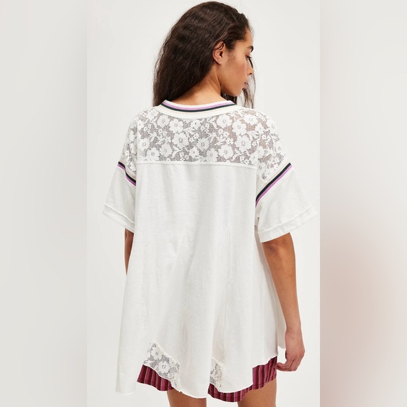 Free People Knockout Top - Ivory Combo Size Medium - Picture 3 of 8